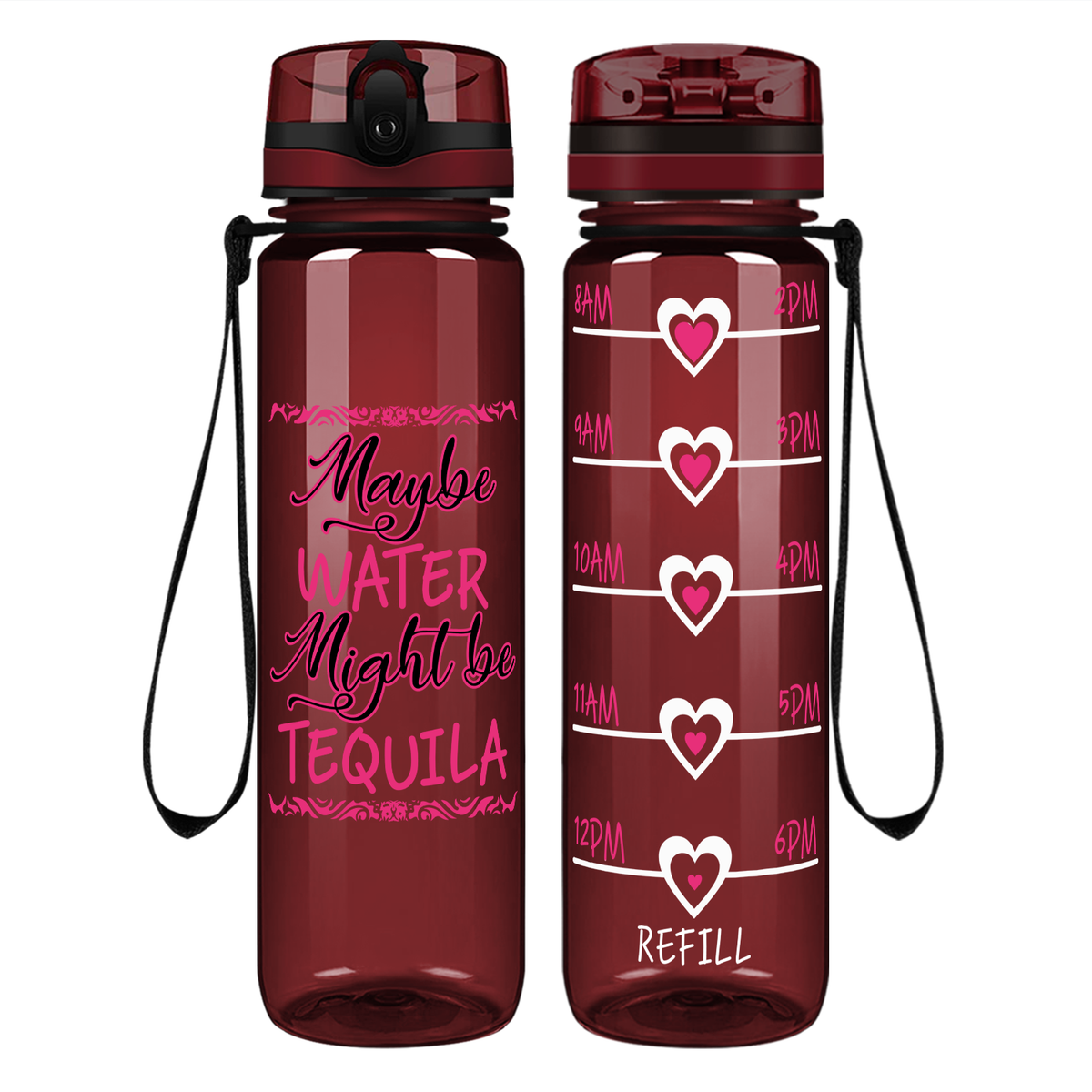 Might be Tequila on 32 oz Motivational Tracking Water Bottle