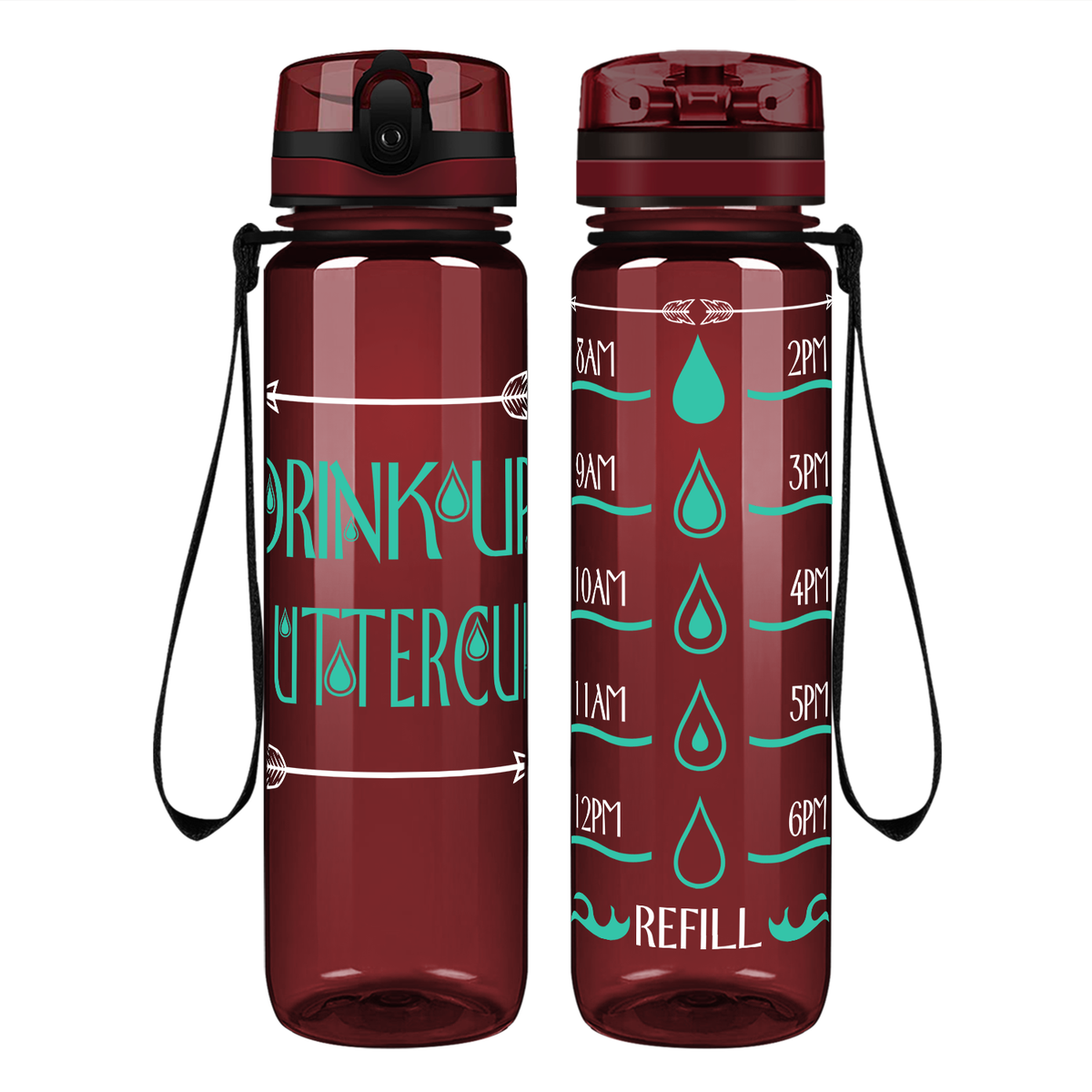 Buttercup Drink Up on 32 oz Motivational Tracking Water Bottle