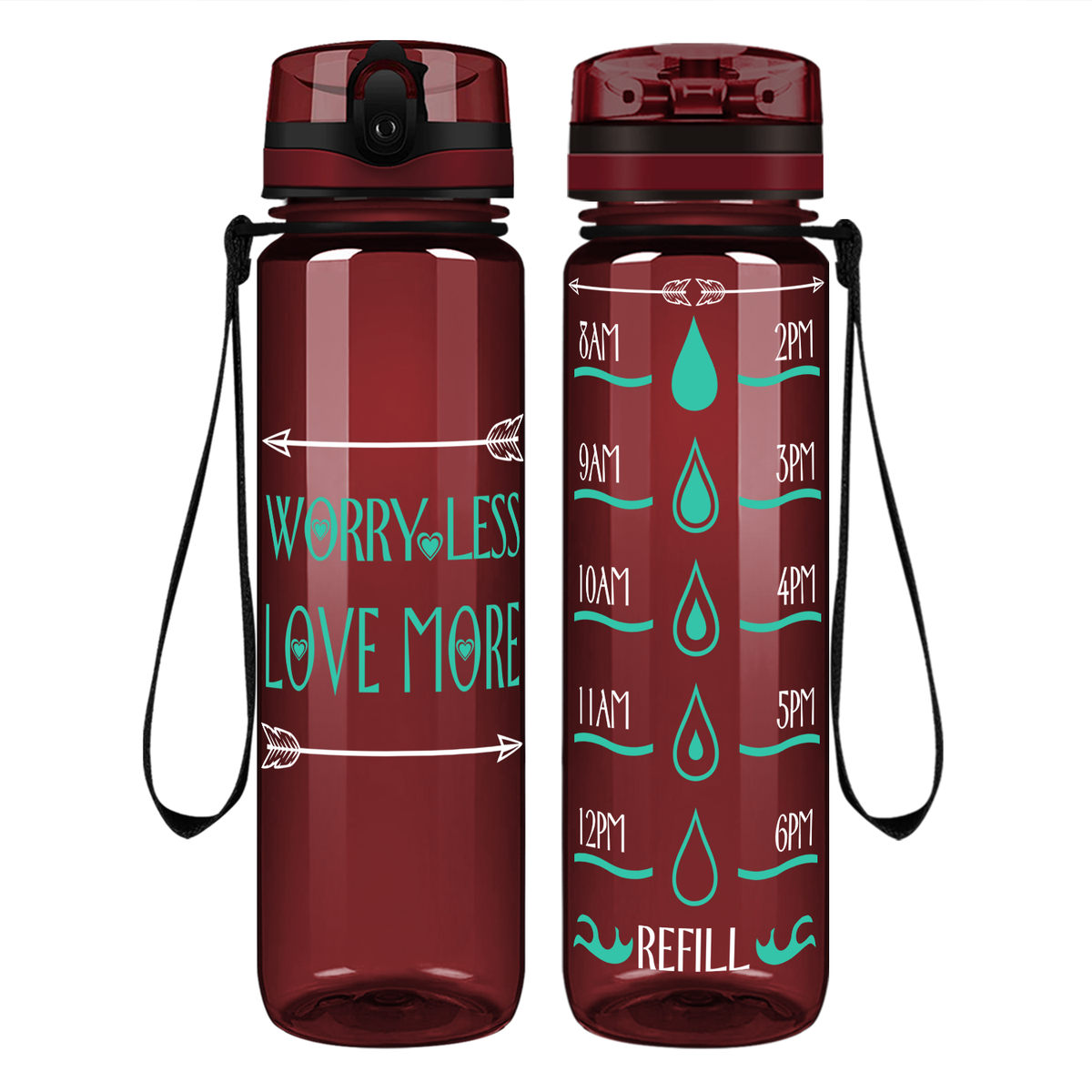 Love More Arrows on 32 oz Motivational Tracking Water Bottle