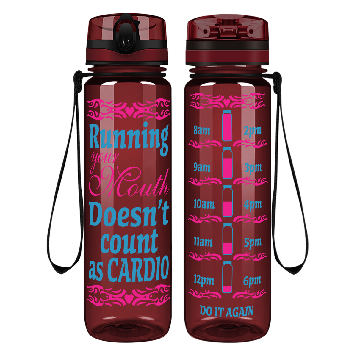 Running Your Mouth on 32 oz Motivational Tracking Water Bottle