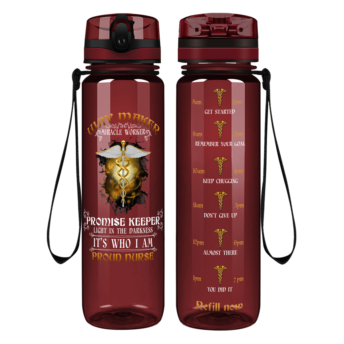 Miracle Worker on 32oz Motivational Tracking Water Bottle