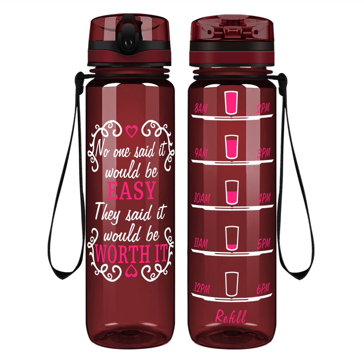 It Would Be Worth It on 32 oz Motivational Tracking Water Bottle