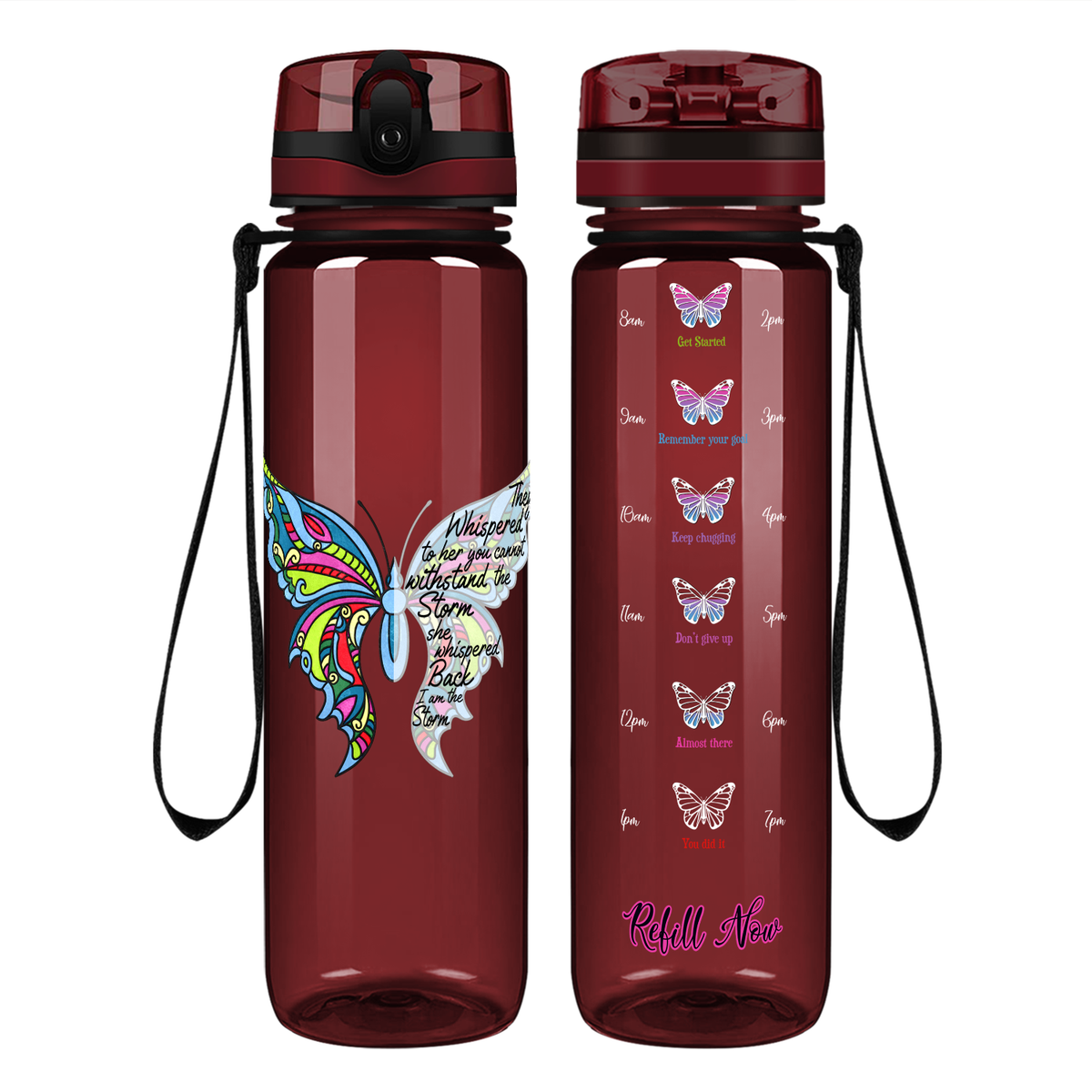 They Whispered to her on 32 oz Motivational Tracking Water Bottle