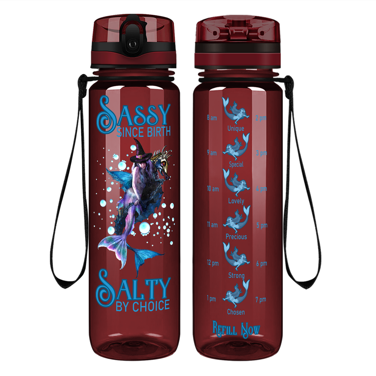 Salty By Choice on 32 oz Motivational Tracking Water Bottle