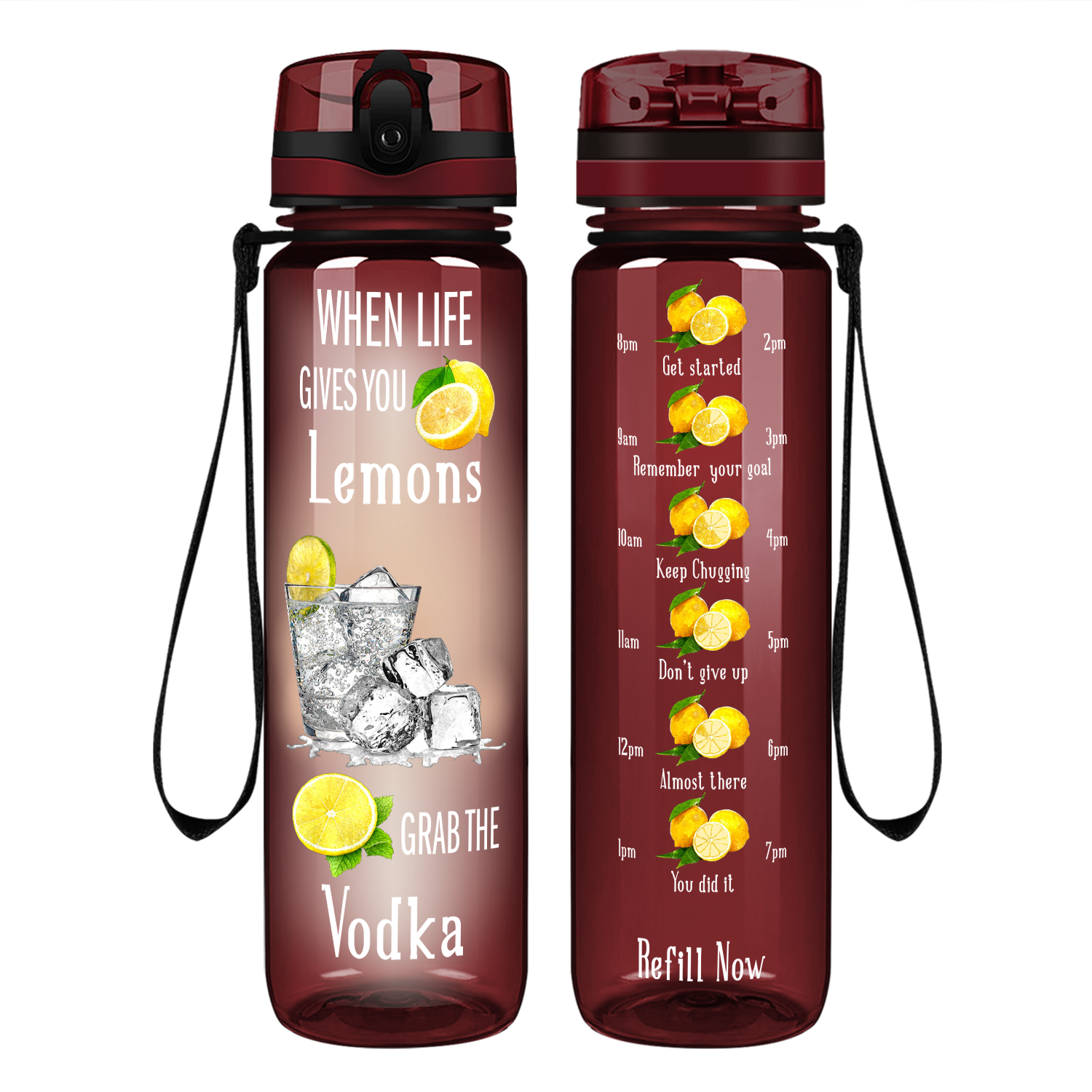 Grab the Vodka on 32 oz Motivational Tracking Water Bottle