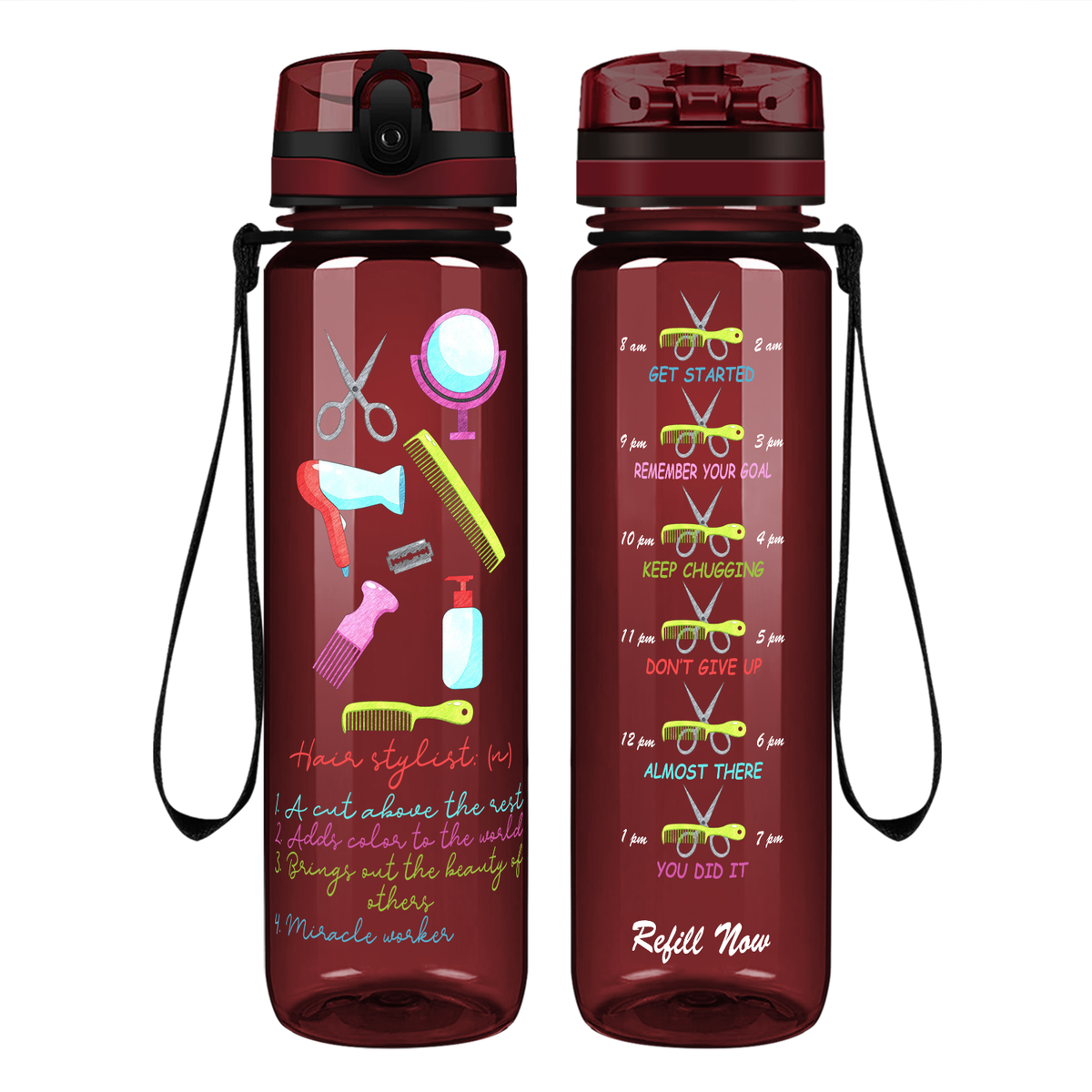 Hairstylist Miracle Worker on 32 oz Motivational Tracking Water Bottle