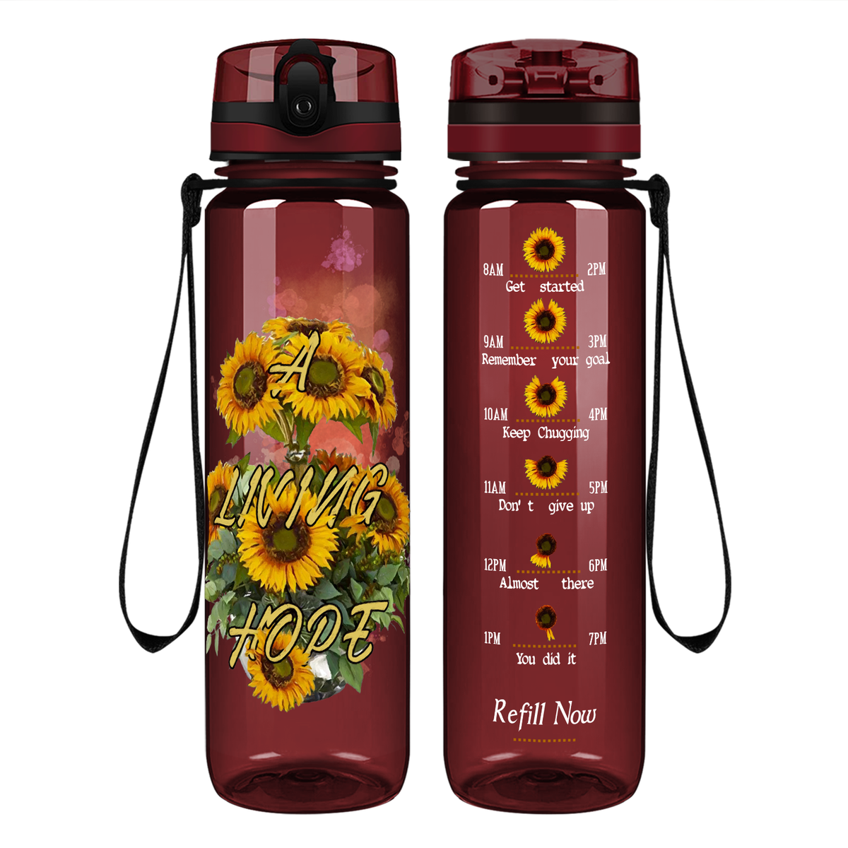 A Living Hope on 32 oz Motivational Tracking Water Bottle