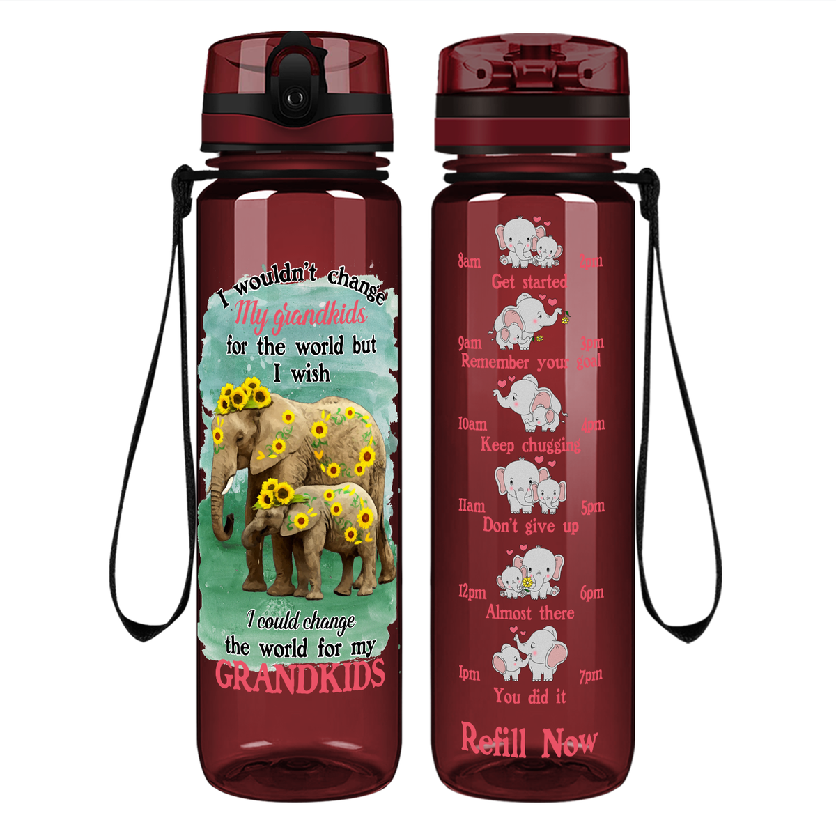 Change The World for My Grandkids on 32 oz Motivational Tracking Water Bottle