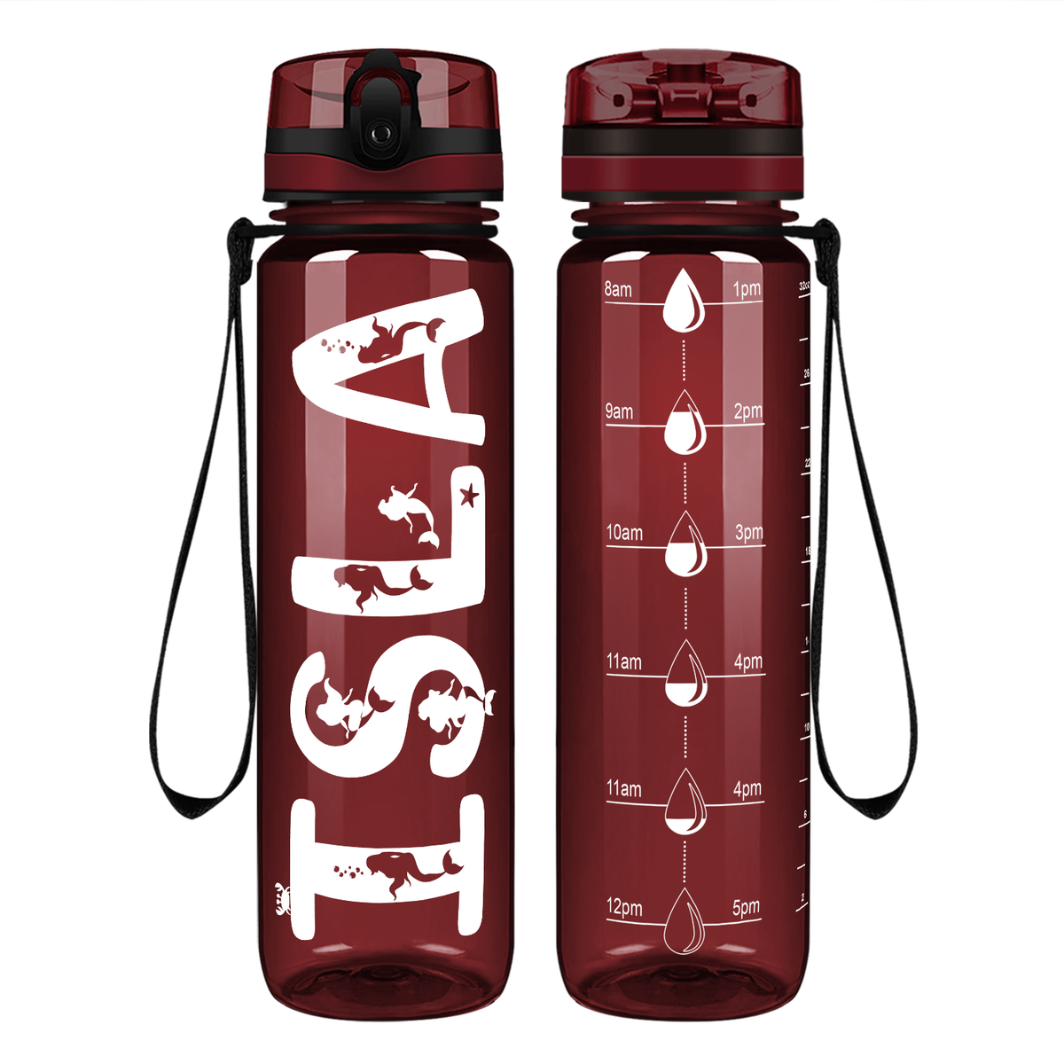 Personalized Girls on 32 oz Motivational Tracking Water Bottle
