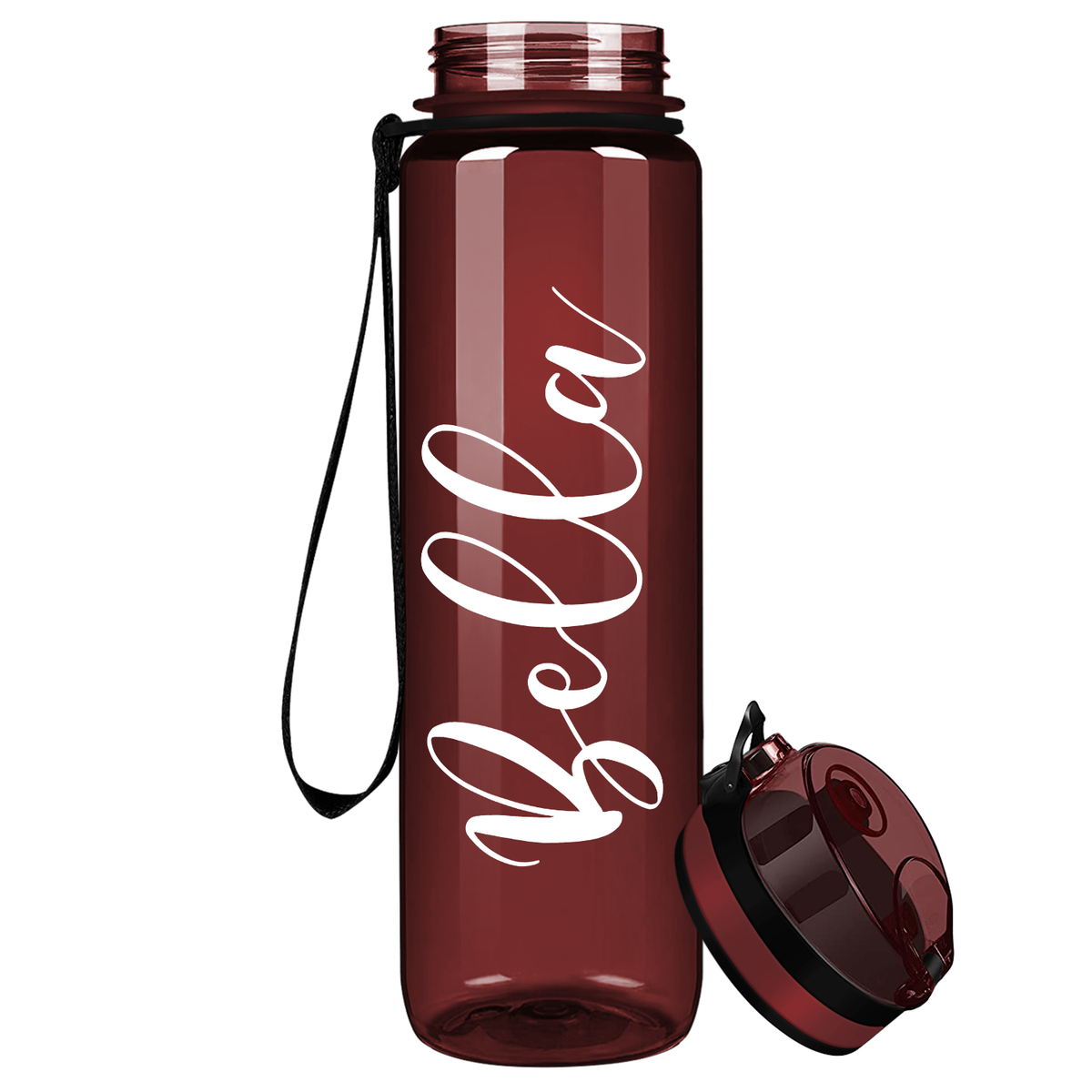 Maroon 32 oz Personalized Motivational Tracking Water Bottle