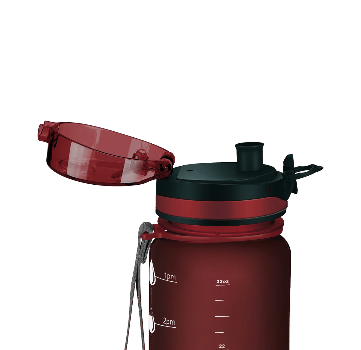 Kids Personalized on Maroon Frosted 32 oz Motivational Tracking Water Bottle