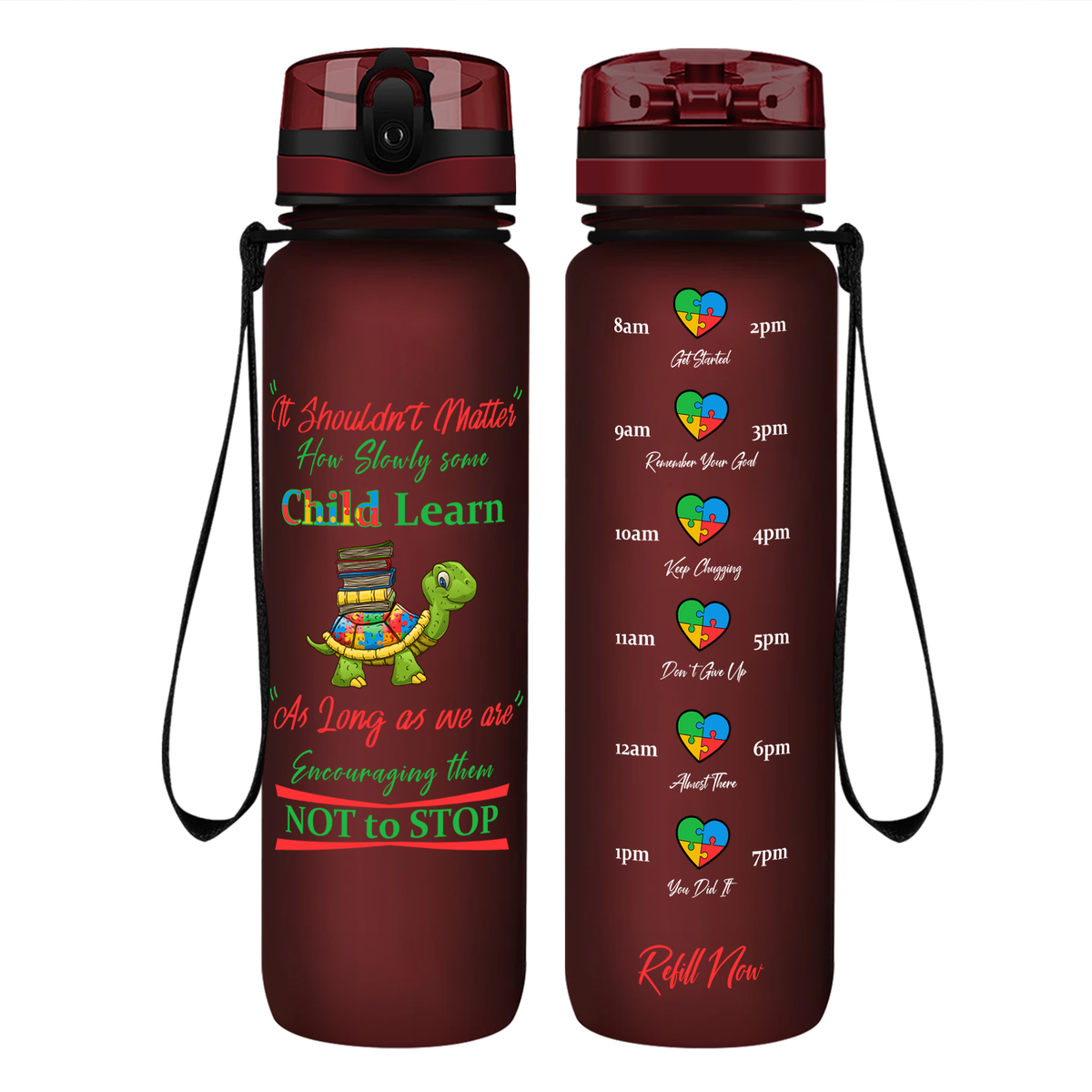 It Shouldn’t Matter on 32 oz Motivational Tracking Autism Water Bottle
