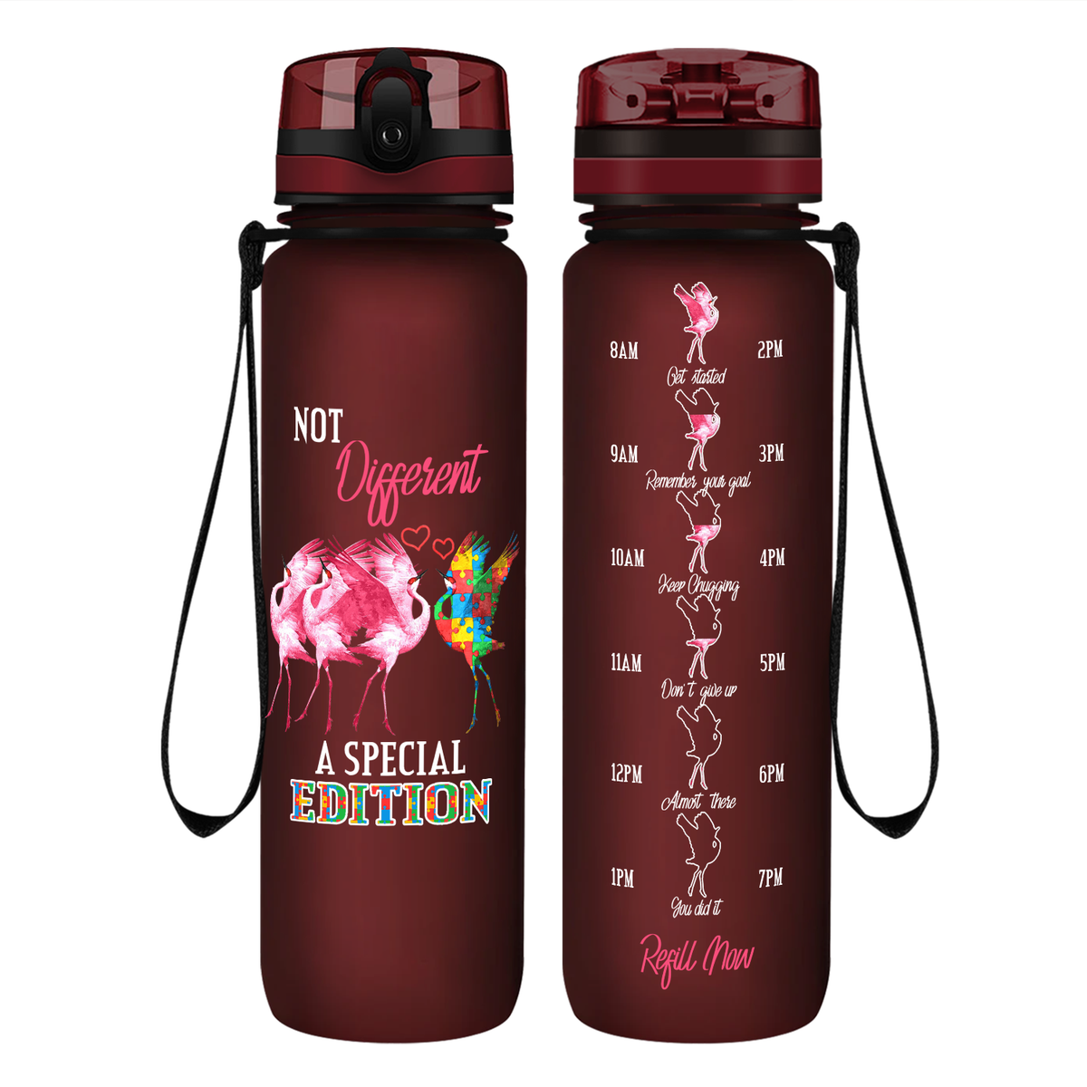 Not Different A Special Edition Autism on 32 oz Motivational Tracking Water Bottle