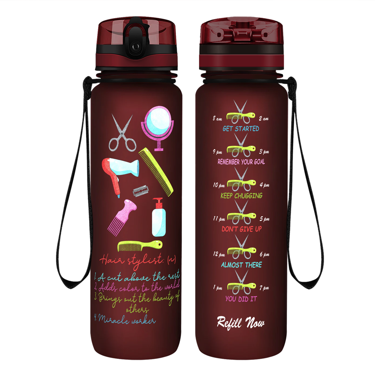 Hairstylist Miracle Worker on 32 oz Motivational Tracking Water Bottle