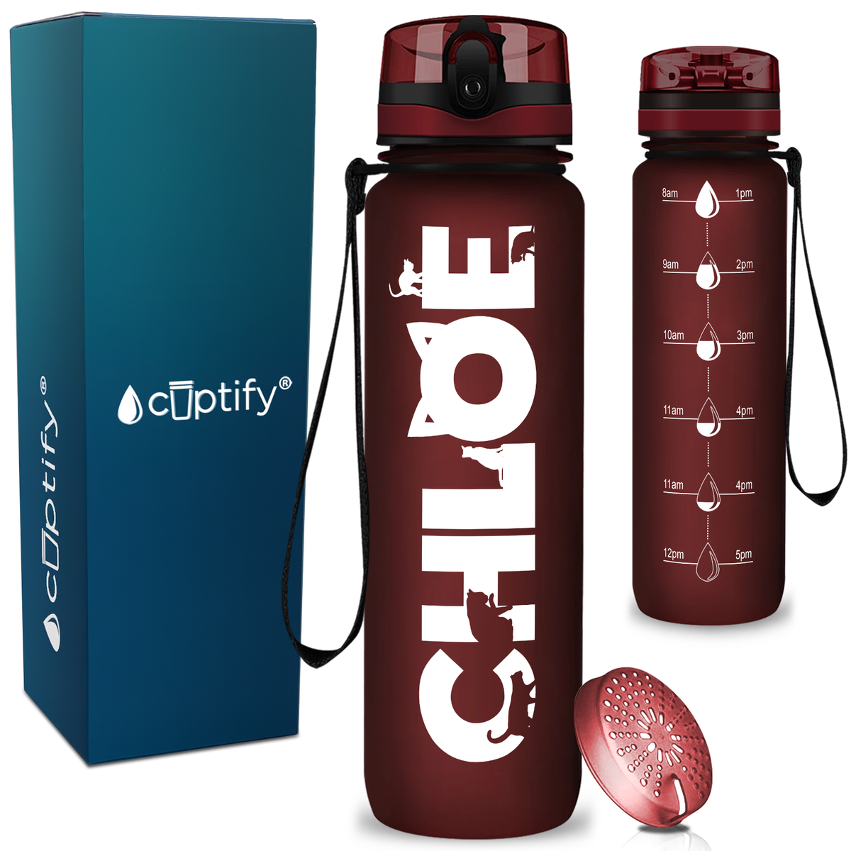 Personalized Cat Kids Water Bottle