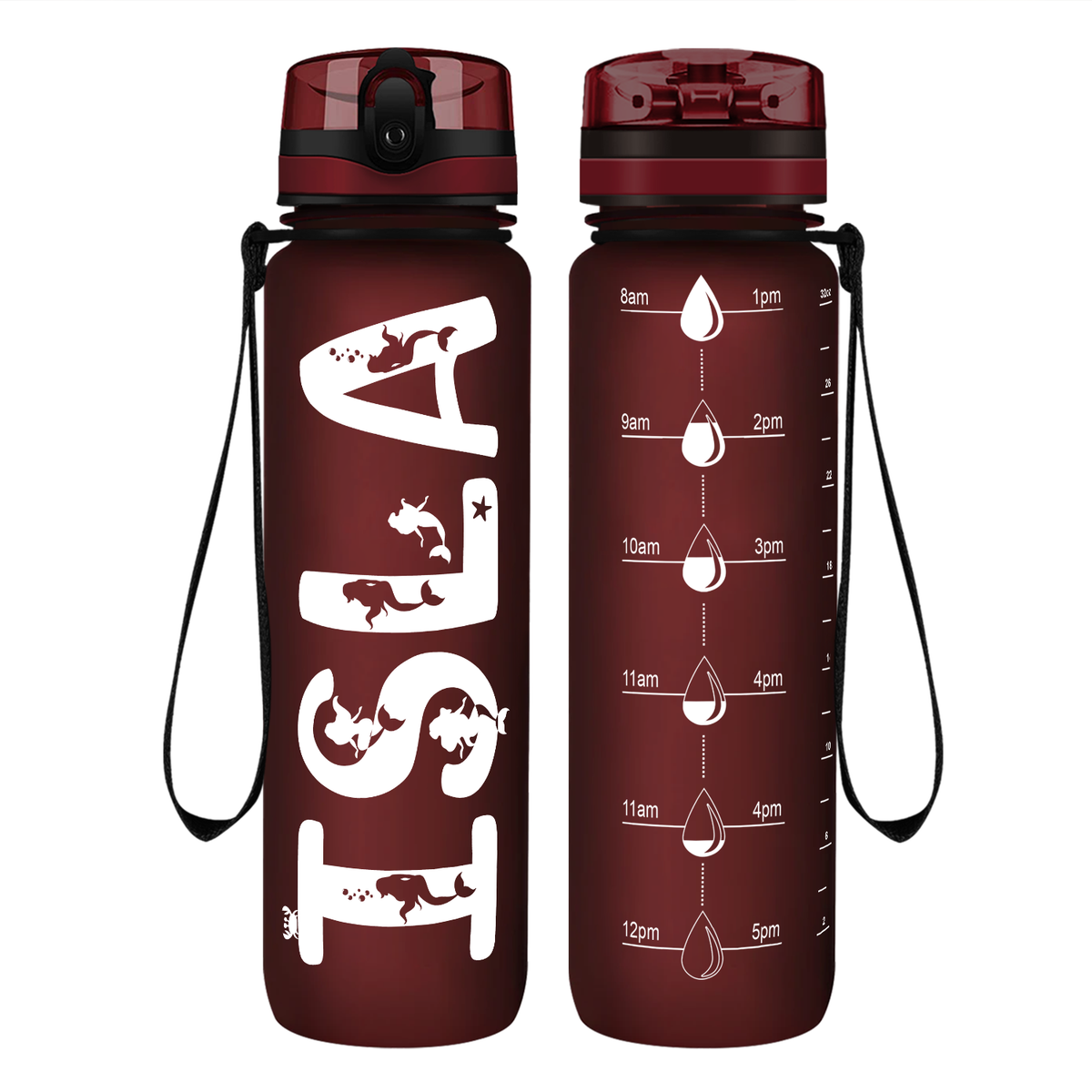 Personalized Girls on 32 oz Motivational Tracking Water Bottle
