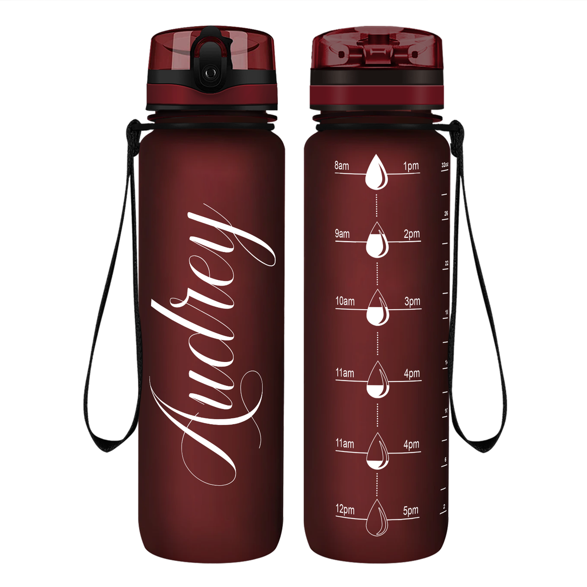 Cuptify Personalized on Maroon Frosted Motivational Tracking Water Bottle