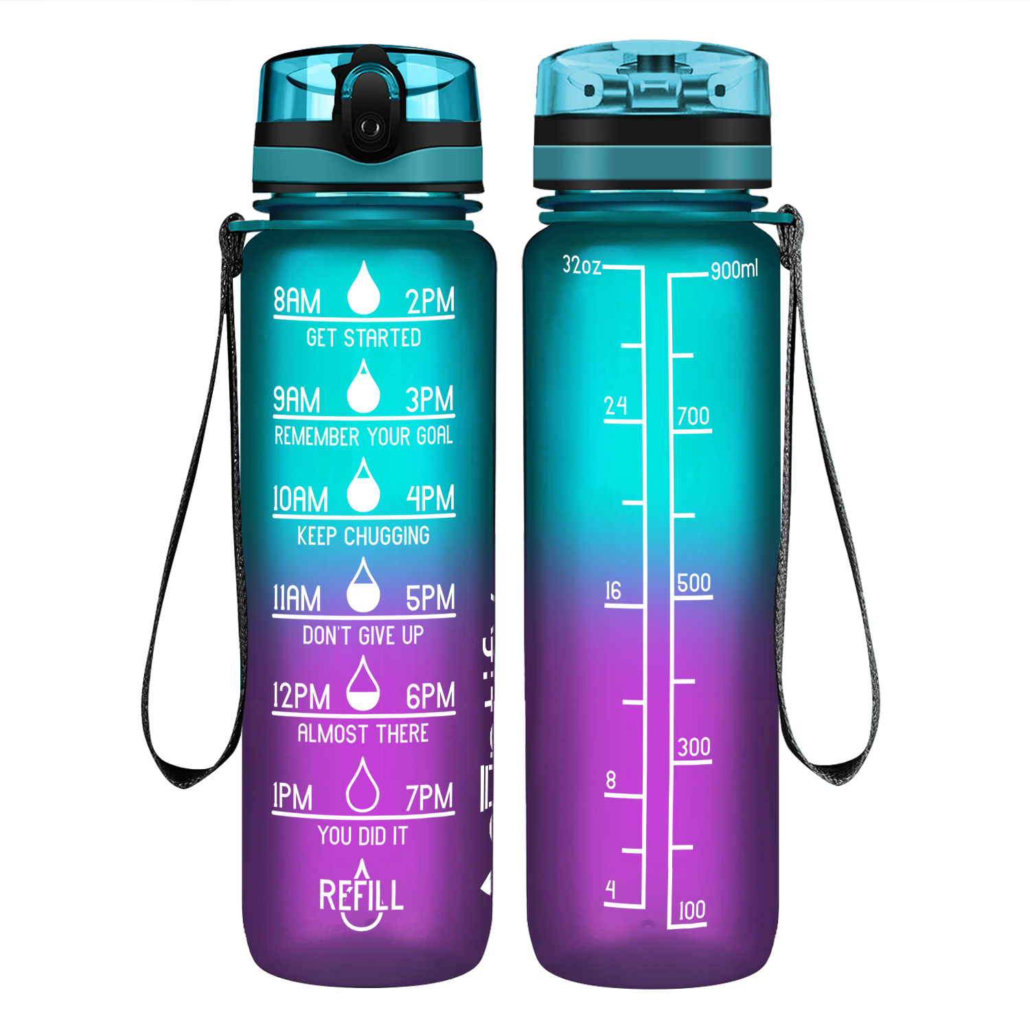 Cuptify Mermaid Frosted Motivational Water Bottle
