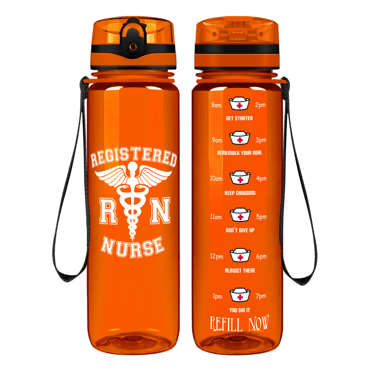 RN Nurse on 32oz Motivational Tracking Water Bottle