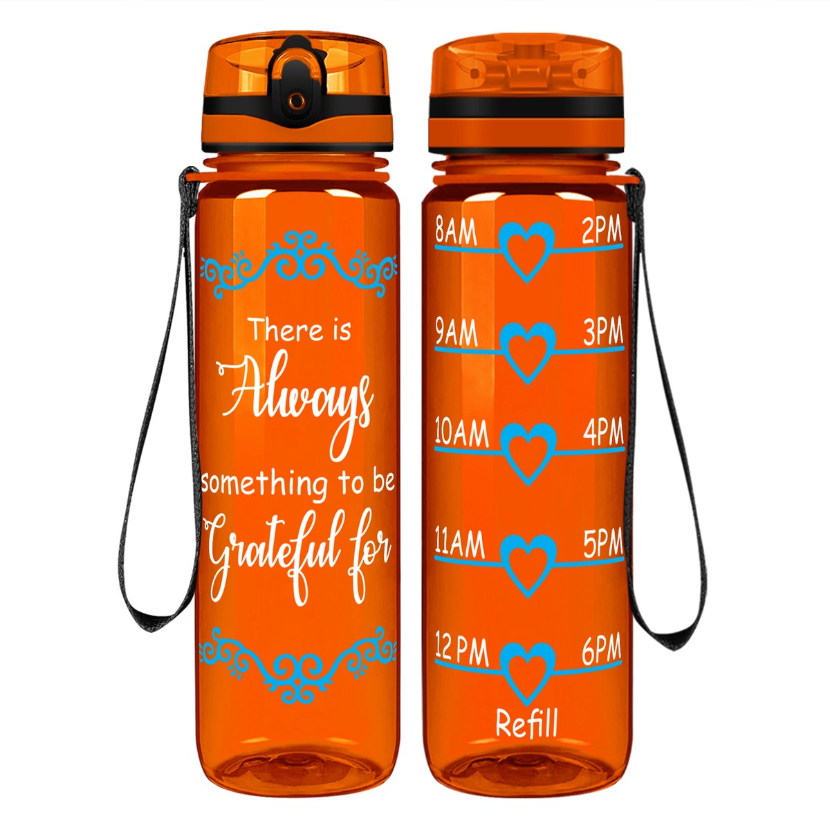 Something to be Grateful on 32 oz Motivational Tracking Water Bottle