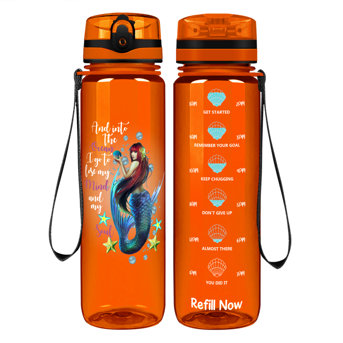 And in the Ocean I Go on 32 oz Motivational Tracking Water Bottle