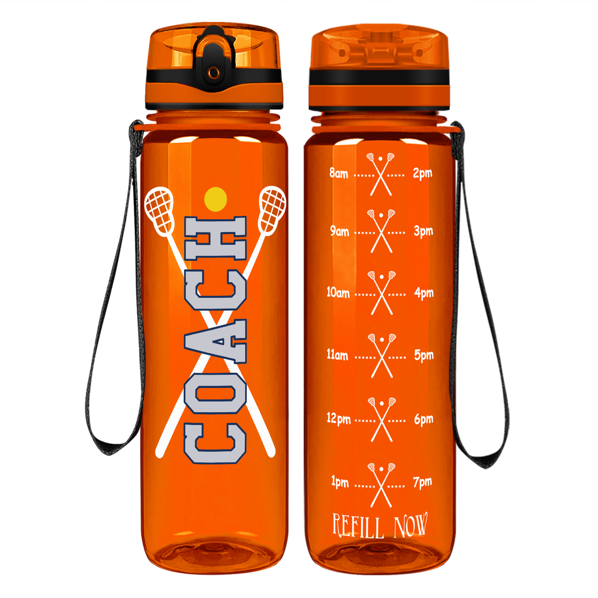 Lacrosse Coach on 32 oz Motivational Tracking Water Bottle