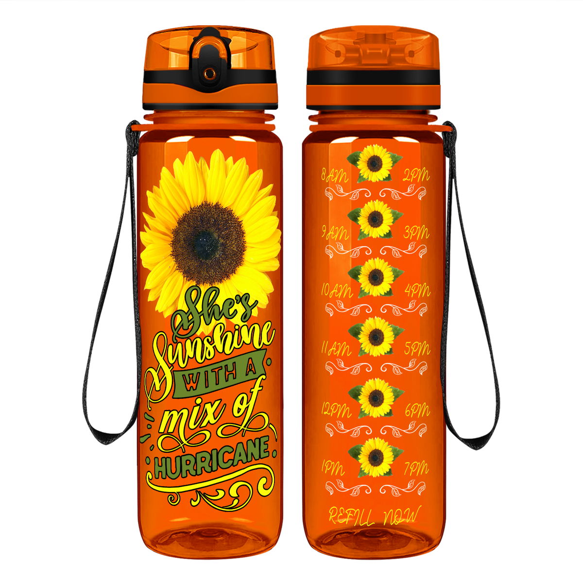 She's Sunshine with a Mix of Hurricane Motivational Tracking Water Bottle