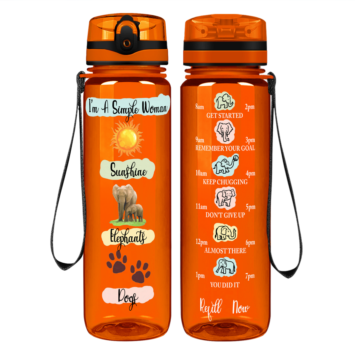 I'm a Simple Woman on 32 oz Motivational Tracking Water Bottle