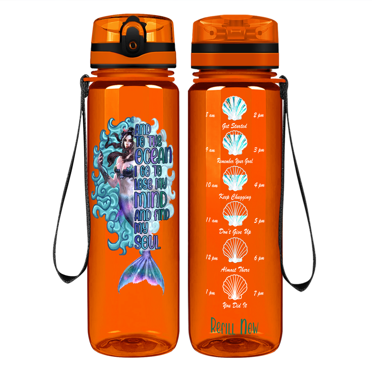 Find My Soul on 32 oz Motivational Tracking Water Bottle