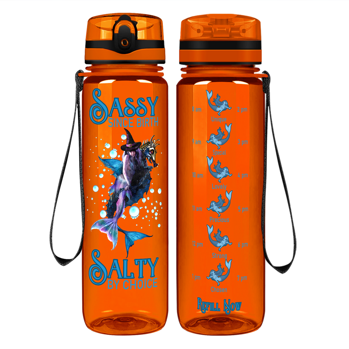 Salty By Choice on 32 oz Motivational Tracking Water Bottle