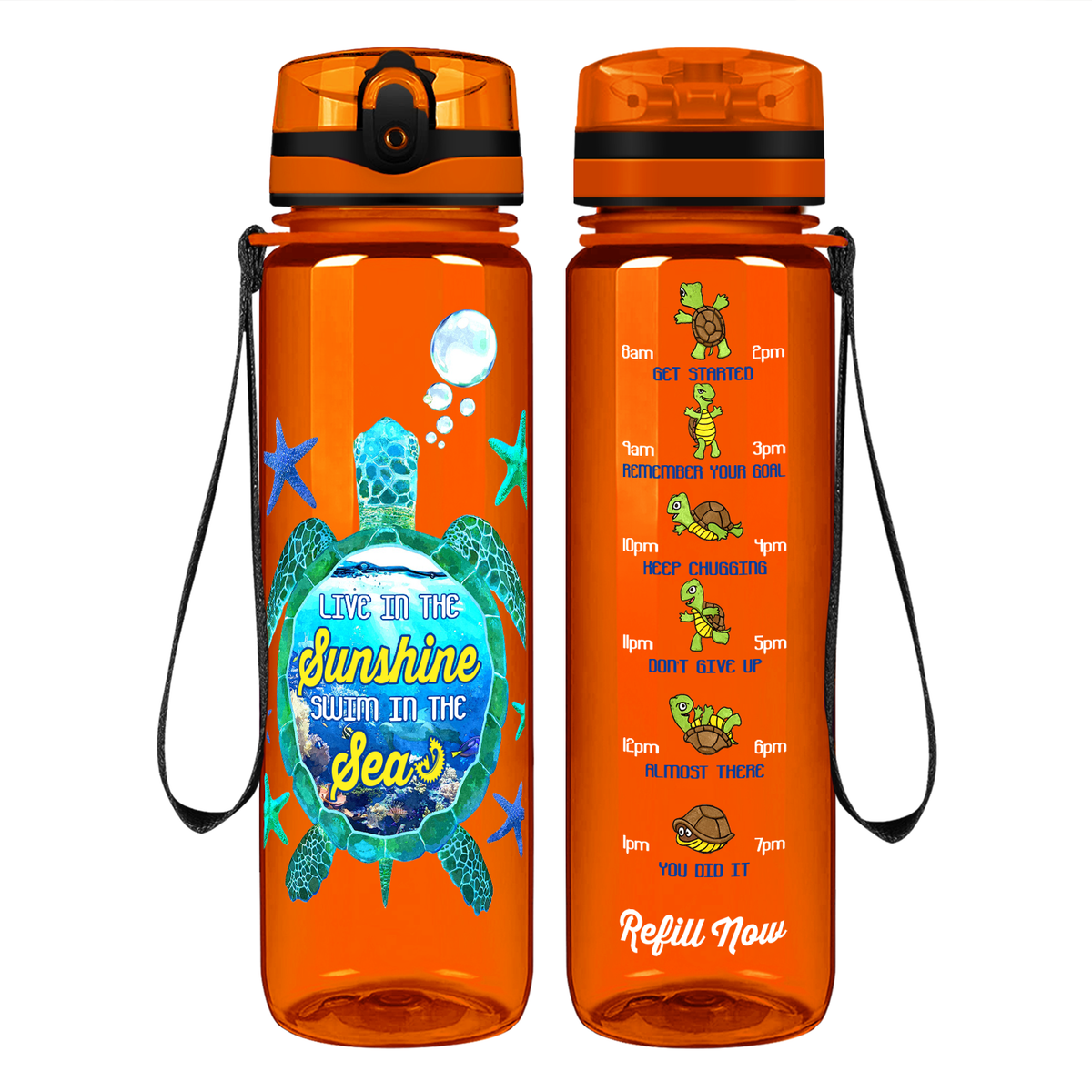 Live In The Sunshine Swim in The Sea on 32 oz Motivational Tracking Water Bottle