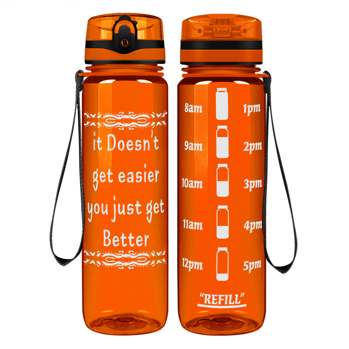 You Just Get Better on 32 oz Motivational Tracking Water Bottle