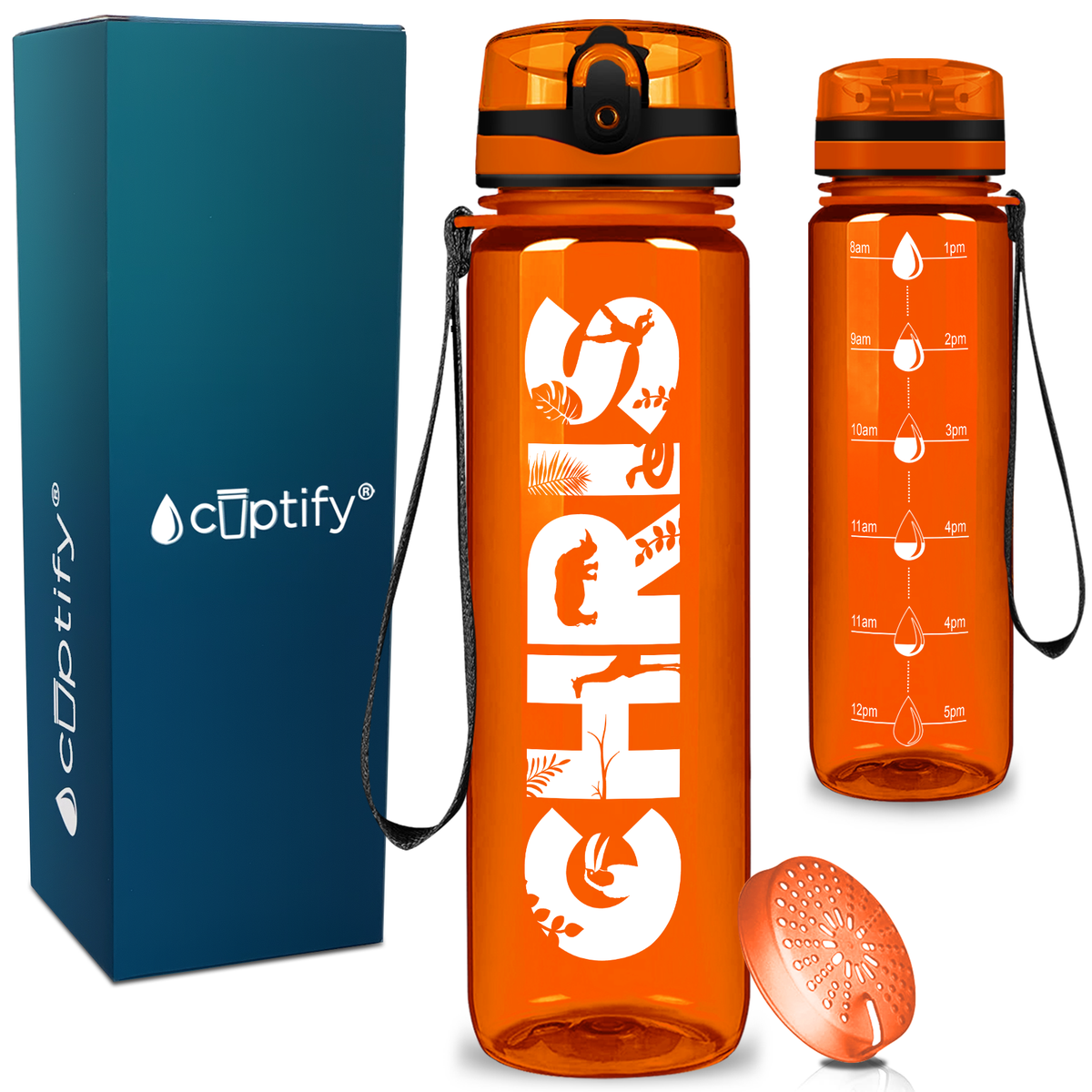 Personalized Safari Animals Kids Water Bottle