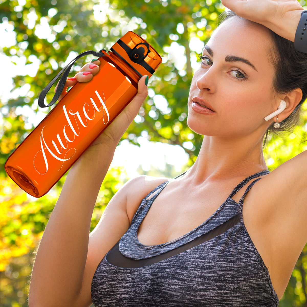 Cuptify Personalized Orange Gloss 32 oz Water Bottle