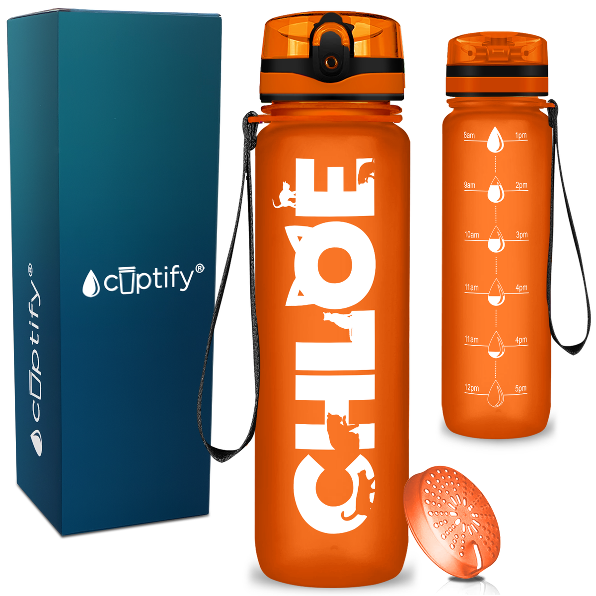 Personalized Cat Kids Water Bottle