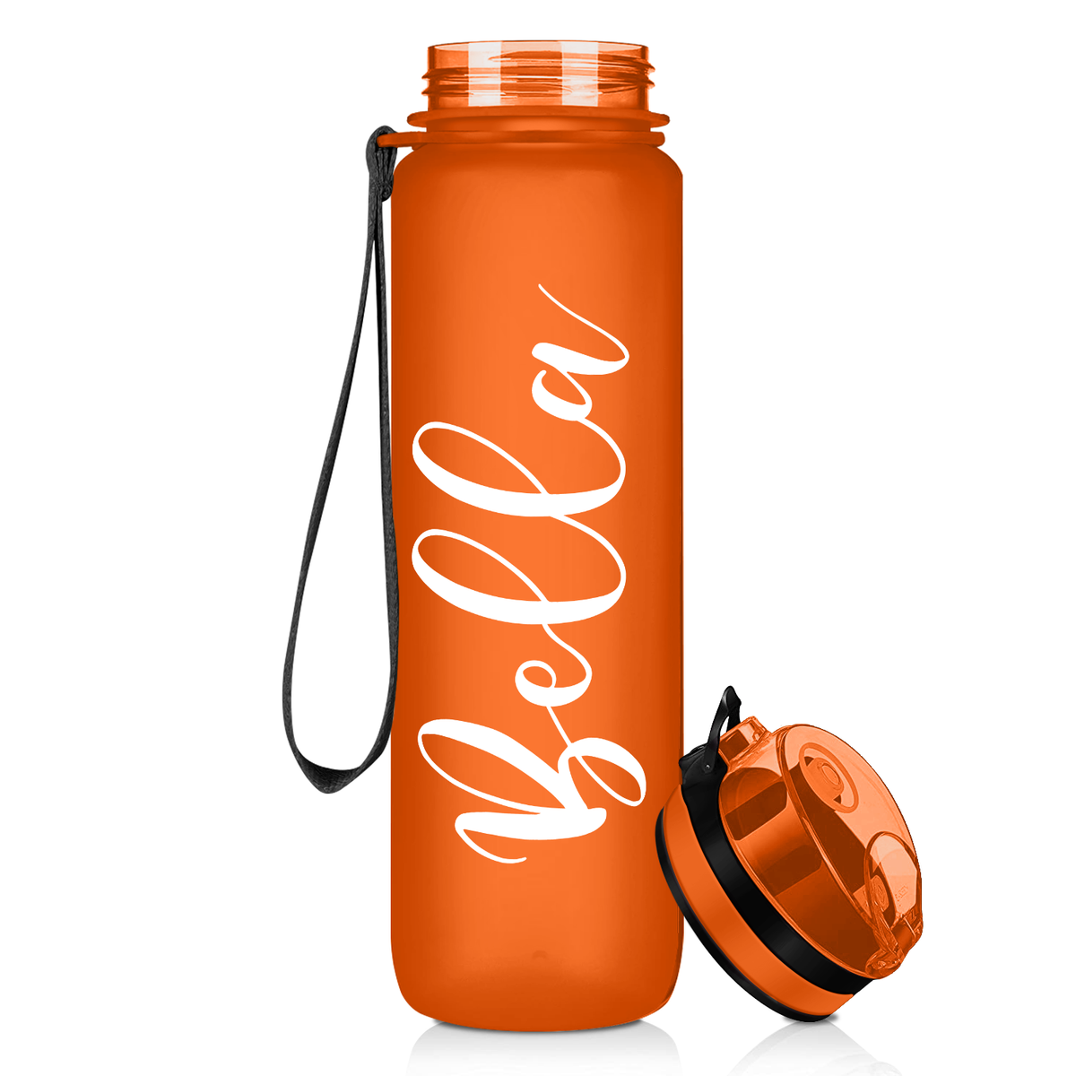 Personalized Orange Frosted 32 oz Water Bottle