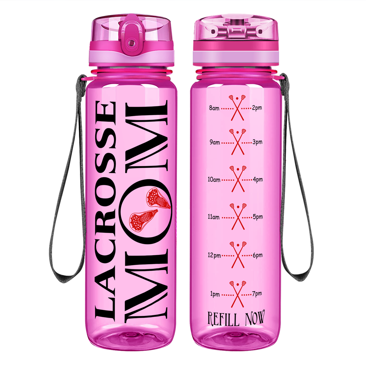 Lacrosse Mom on 32 oz Motivational Tracking Water Bottle