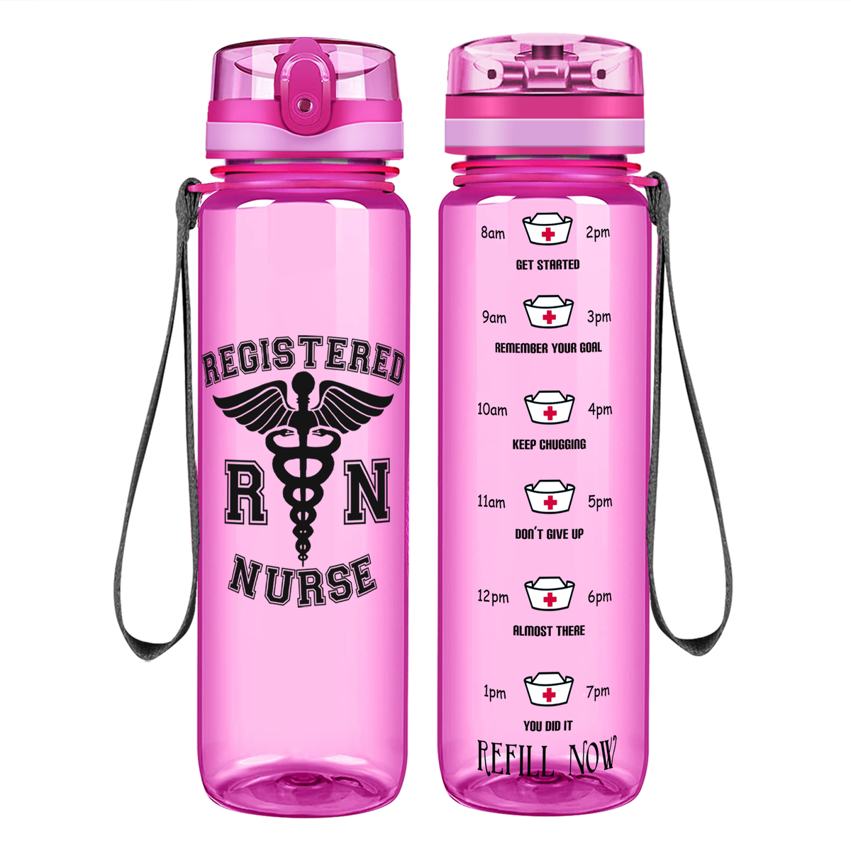 RN Nurse on 32oz Motivational Tracking Water Bottle