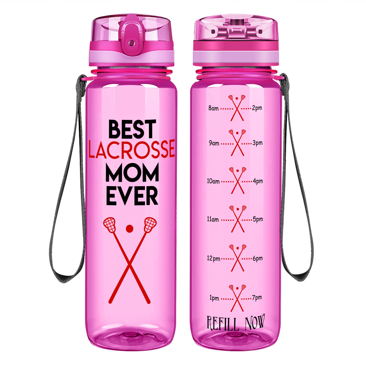 Best Lacrosse Mom Ever on 32 oz Motivational Tracking Water Bottle