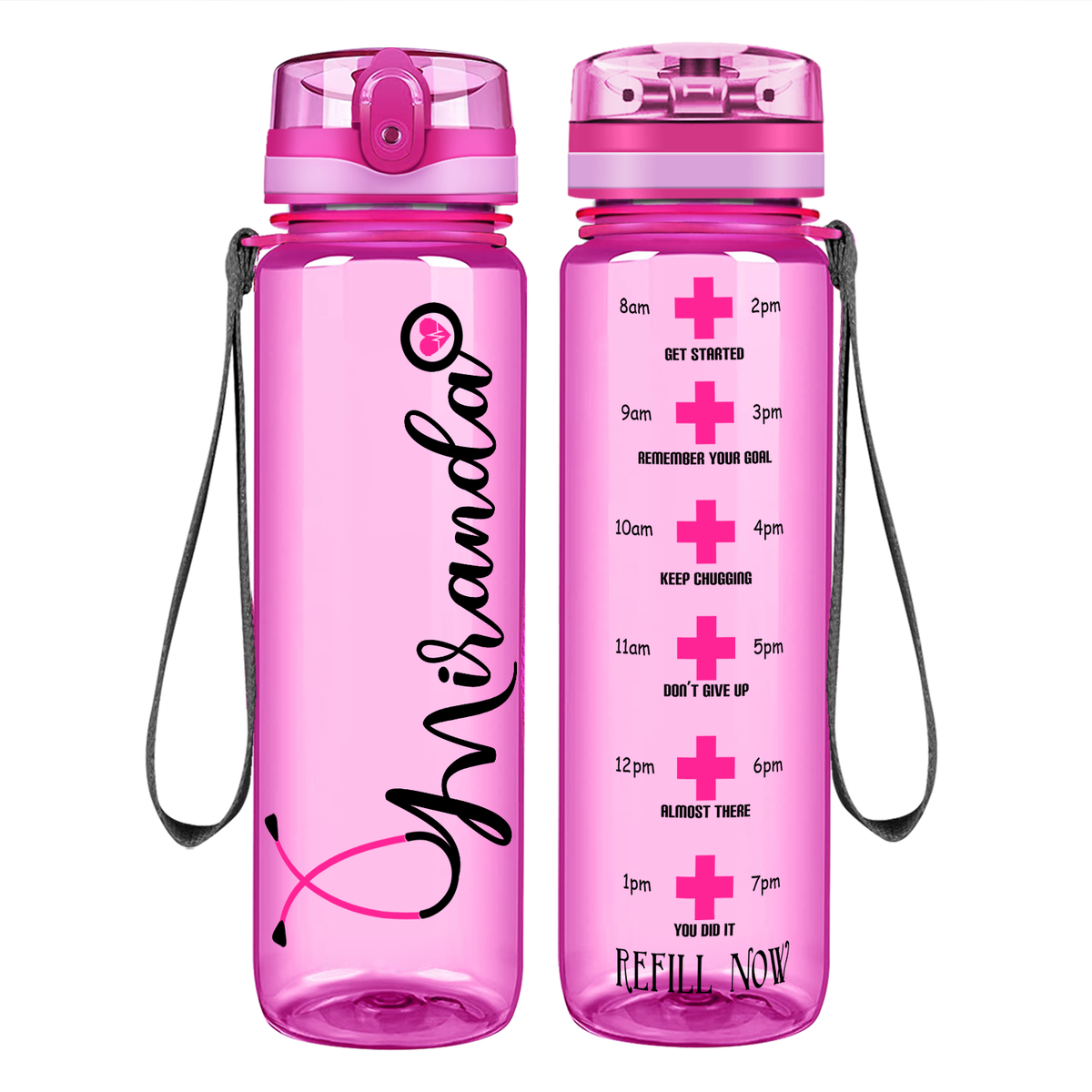 Personalized Nurse Water Bottle Motivational Tracking Water Bottle