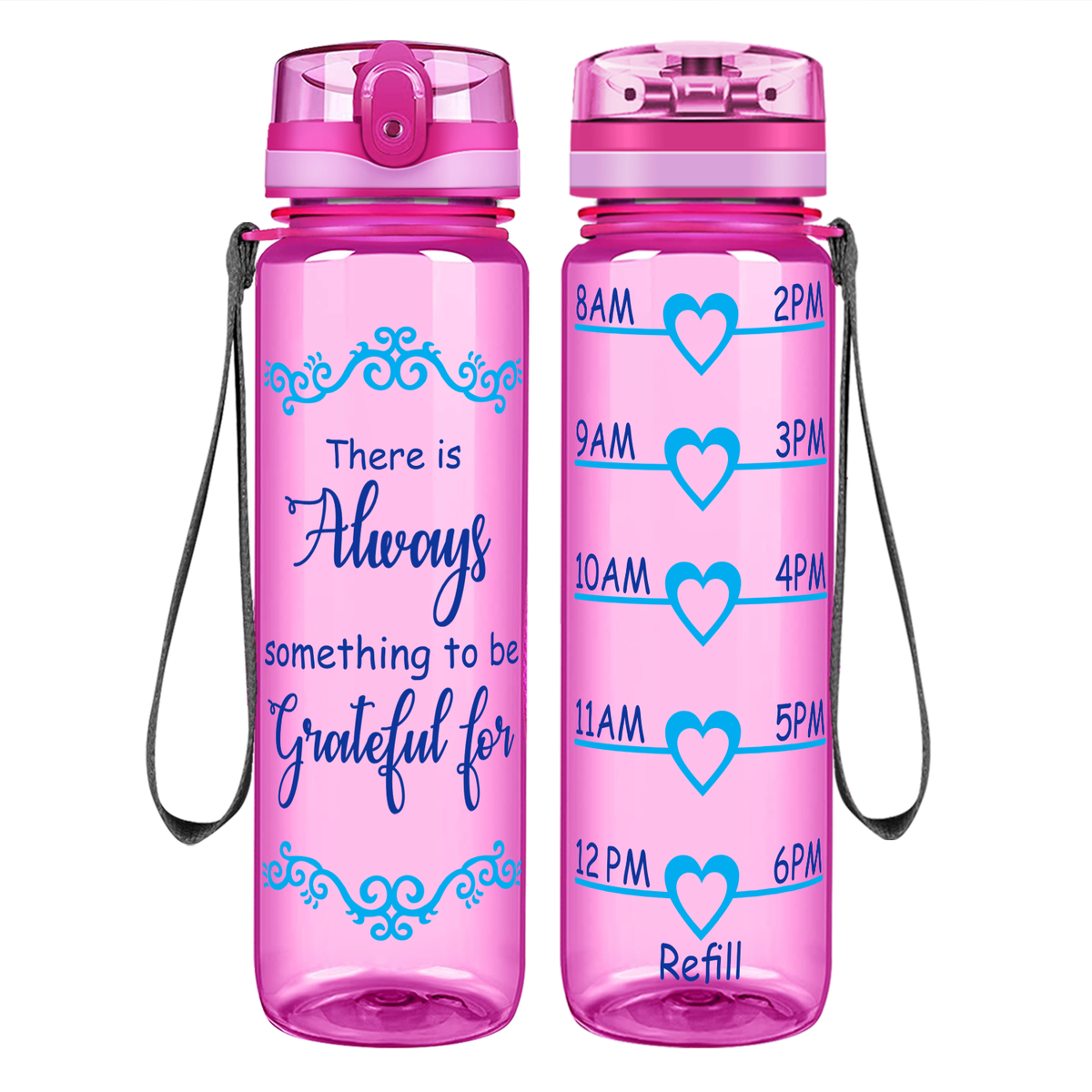 Something to be Grateful on 32 oz Motivational Tracking Water Bottle