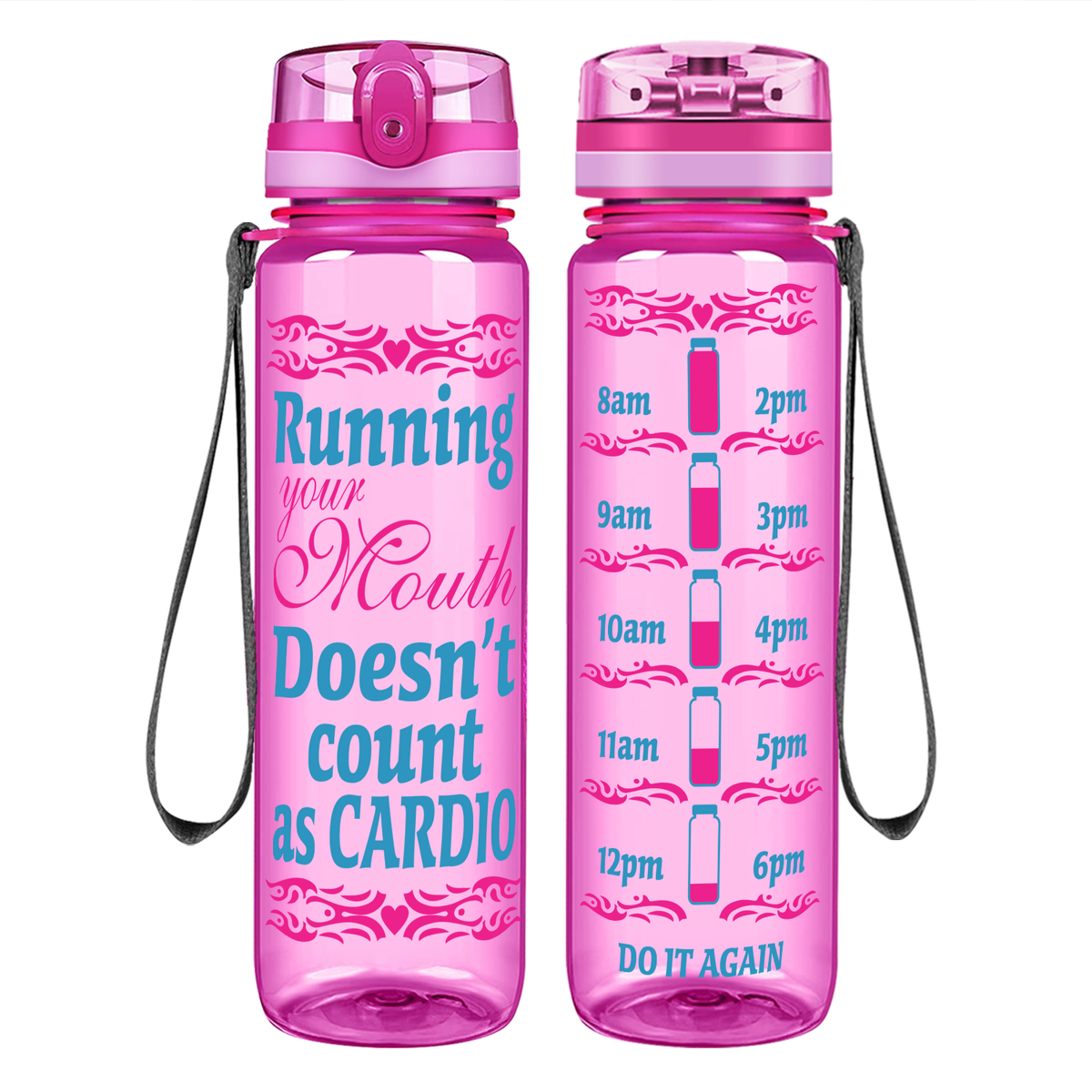 Running Your Mouth on 32 oz Motivational Tracking Water Bottle