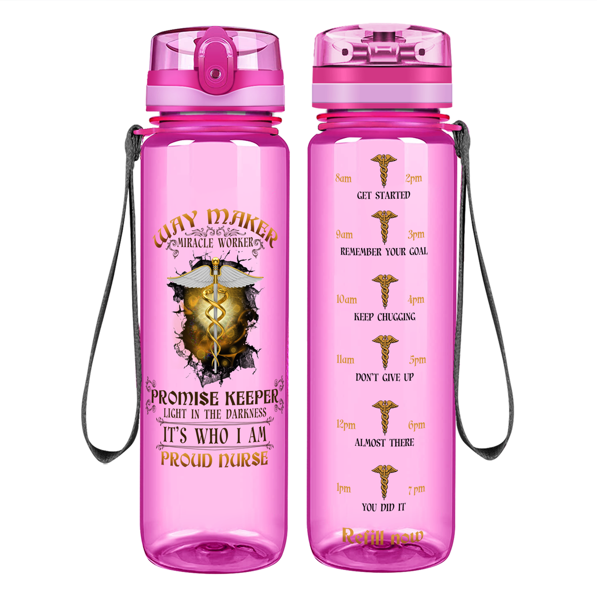 Miracle Worker on 32oz Motivational Tracking Water Bottle