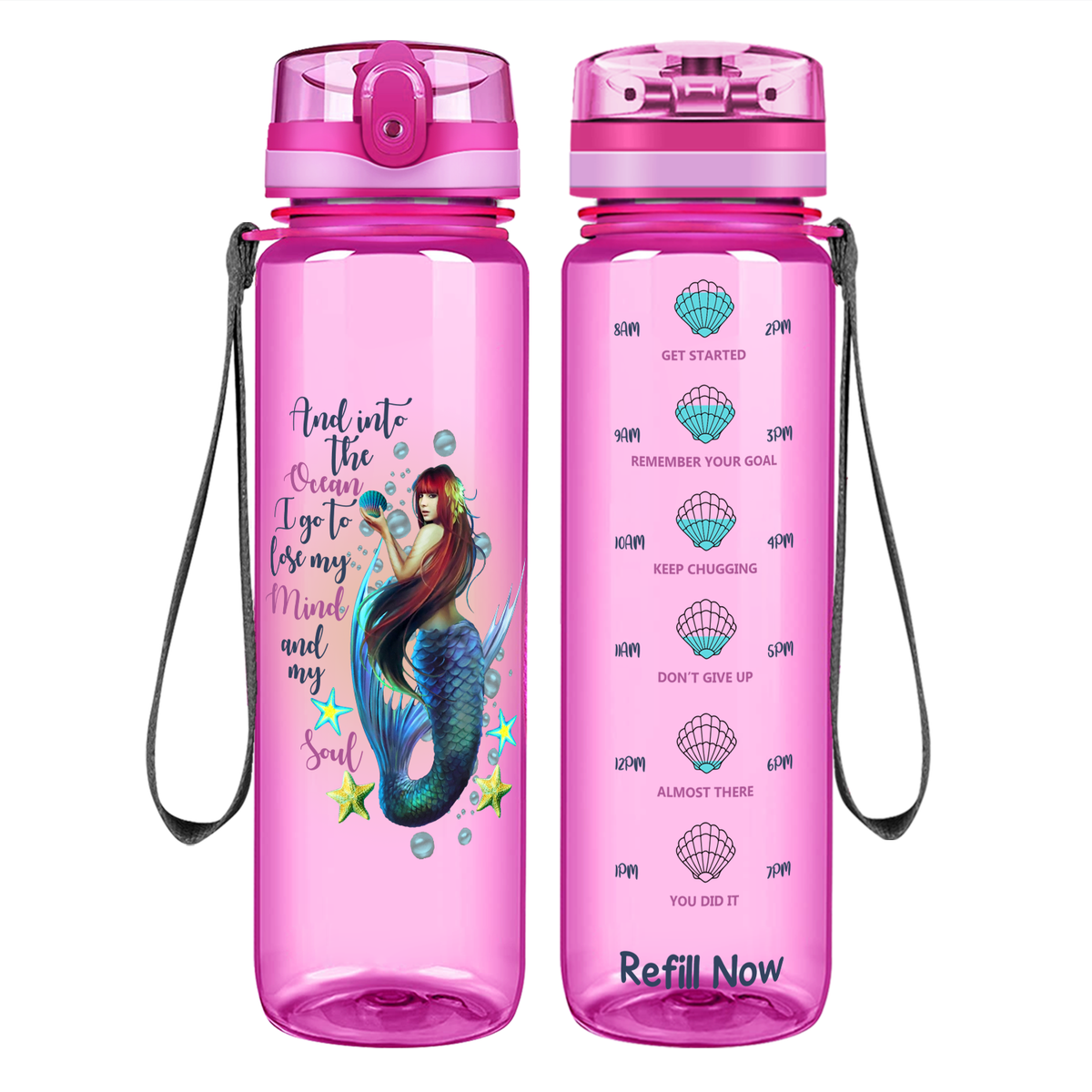And in the Ocean I Go on 32 oz Motivational Tracking Water Bottle