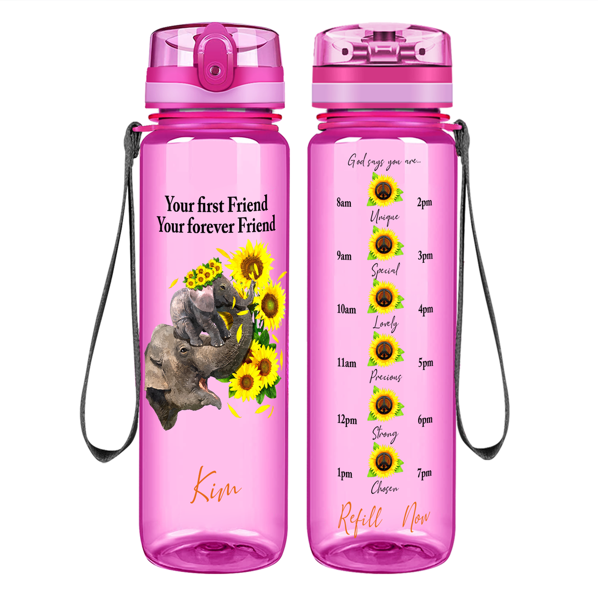Personalized Your Forever Friend on 32 oz Motivational Tracking Water Bottle