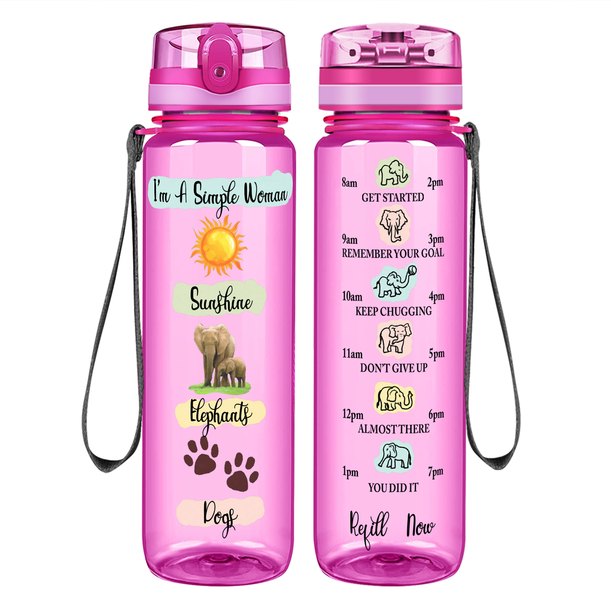 I'm a Simple Woman on 32 oz Motivational Tracking Water Bottle