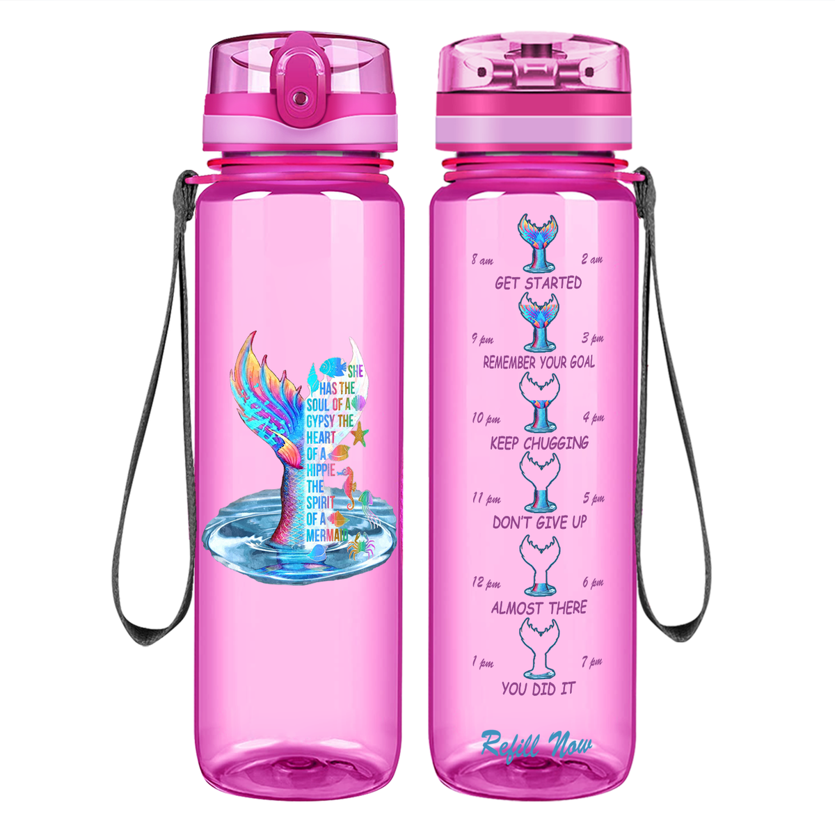 Soul of A Gypsy on 32 oz Motivational Tracking Water Bottle