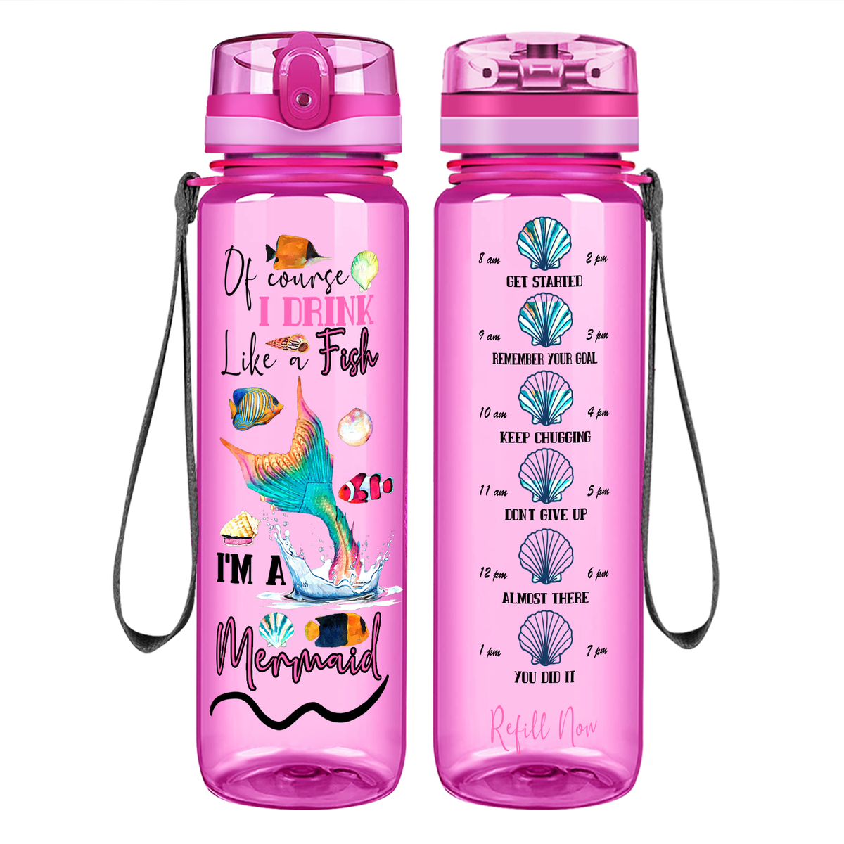 I'm A Mermaid on 32 oz Motivational Tracking Water Bottle