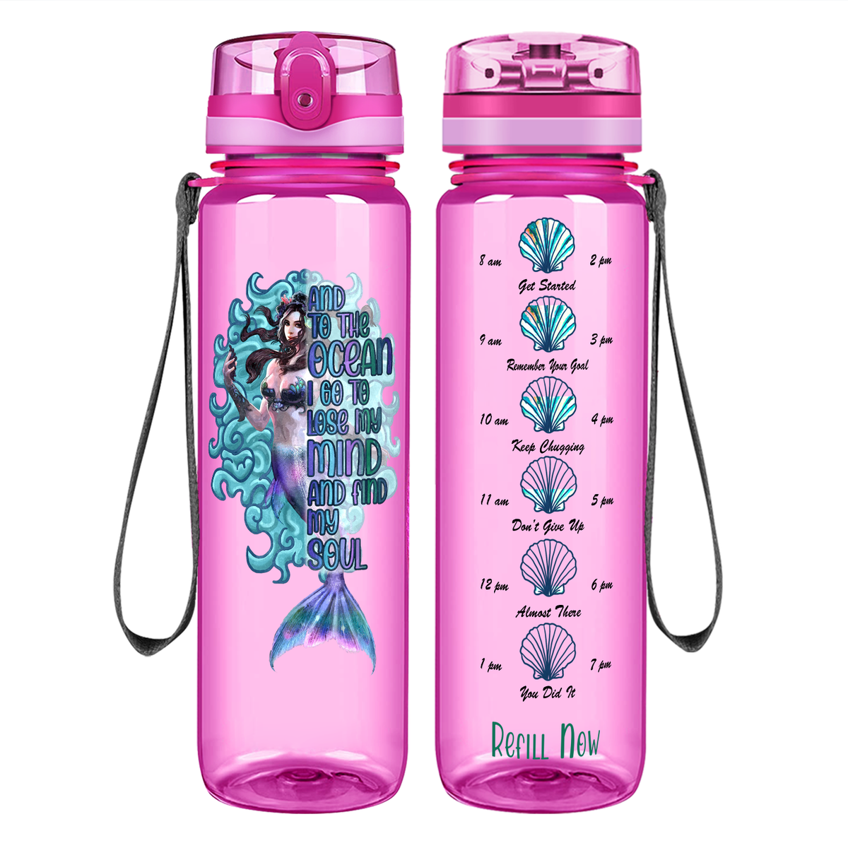 Find My Soul on 32 oz Motivational Tracking Water Bottle