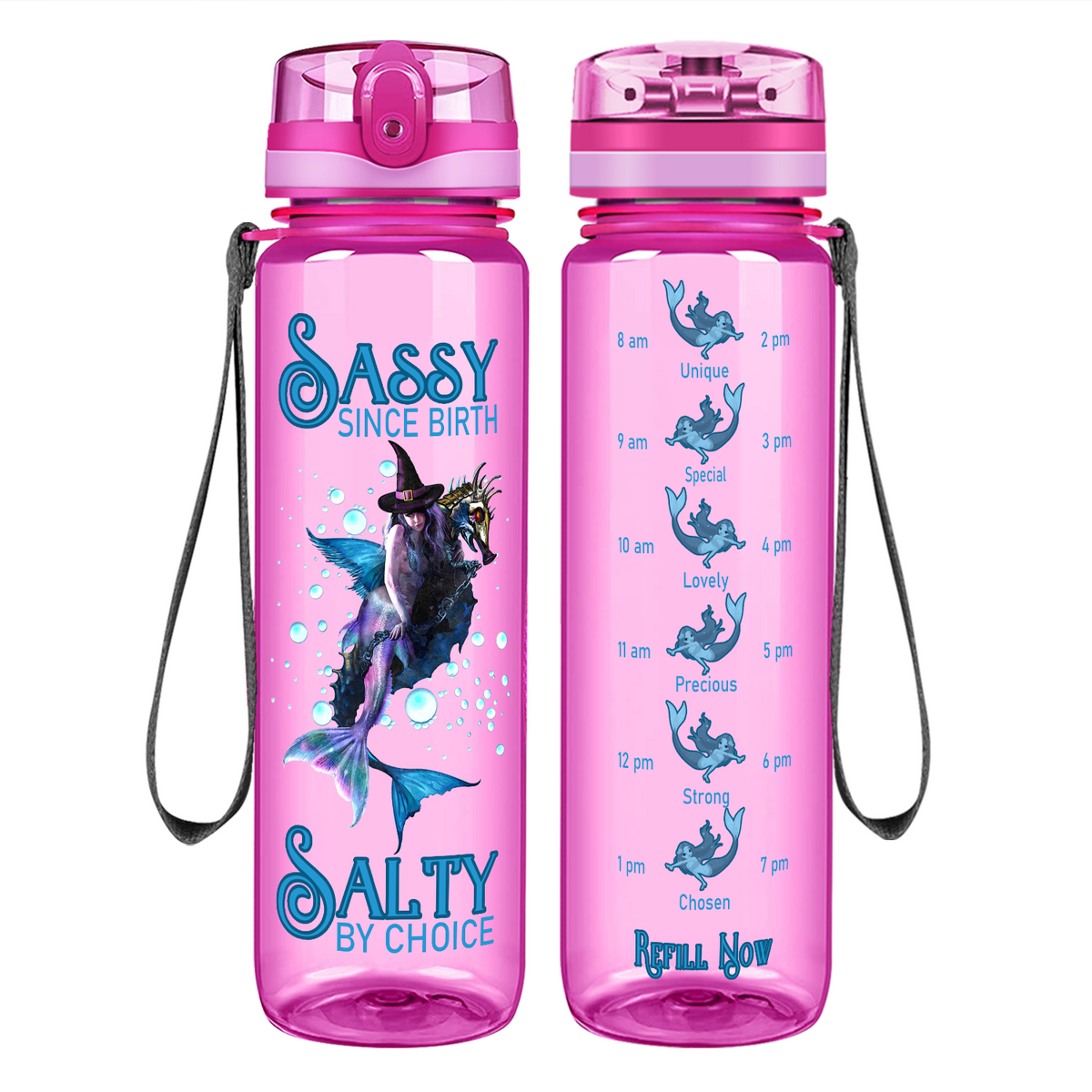 Salty By Choice on 32 oz Motivational Tracking Water Bottle
